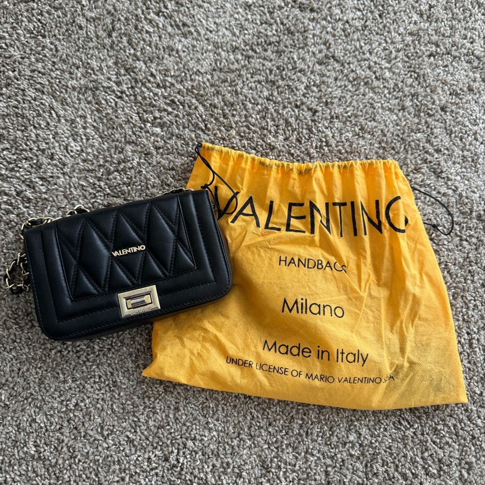 Valentino by Mario Valentino Black Crossbody • Note hardware tarnish •MAKE OFFER